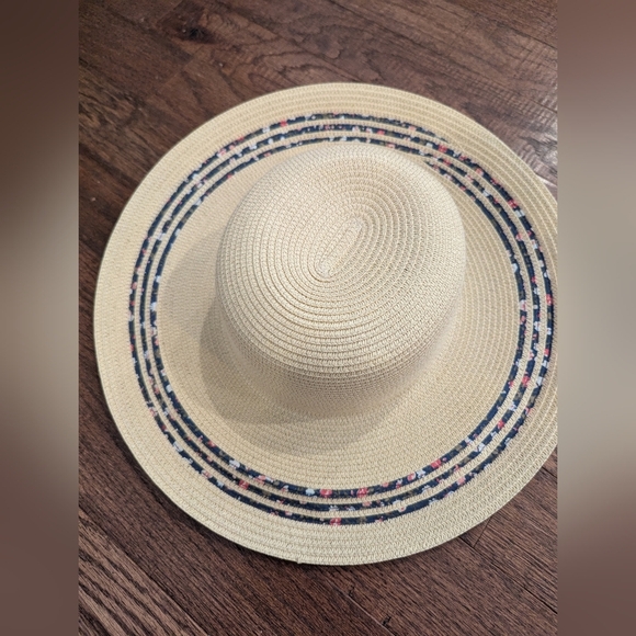 Sloggers Braided Sun Hat With Floral Trim & Lanyard Sz M 22 1/2" - Picture 9 of 12